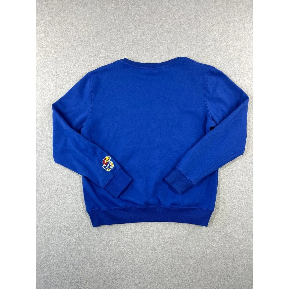 University Of Kansas Sweatshirt Womens XL Blue KU Jayhawks Colosseum Crew Neck